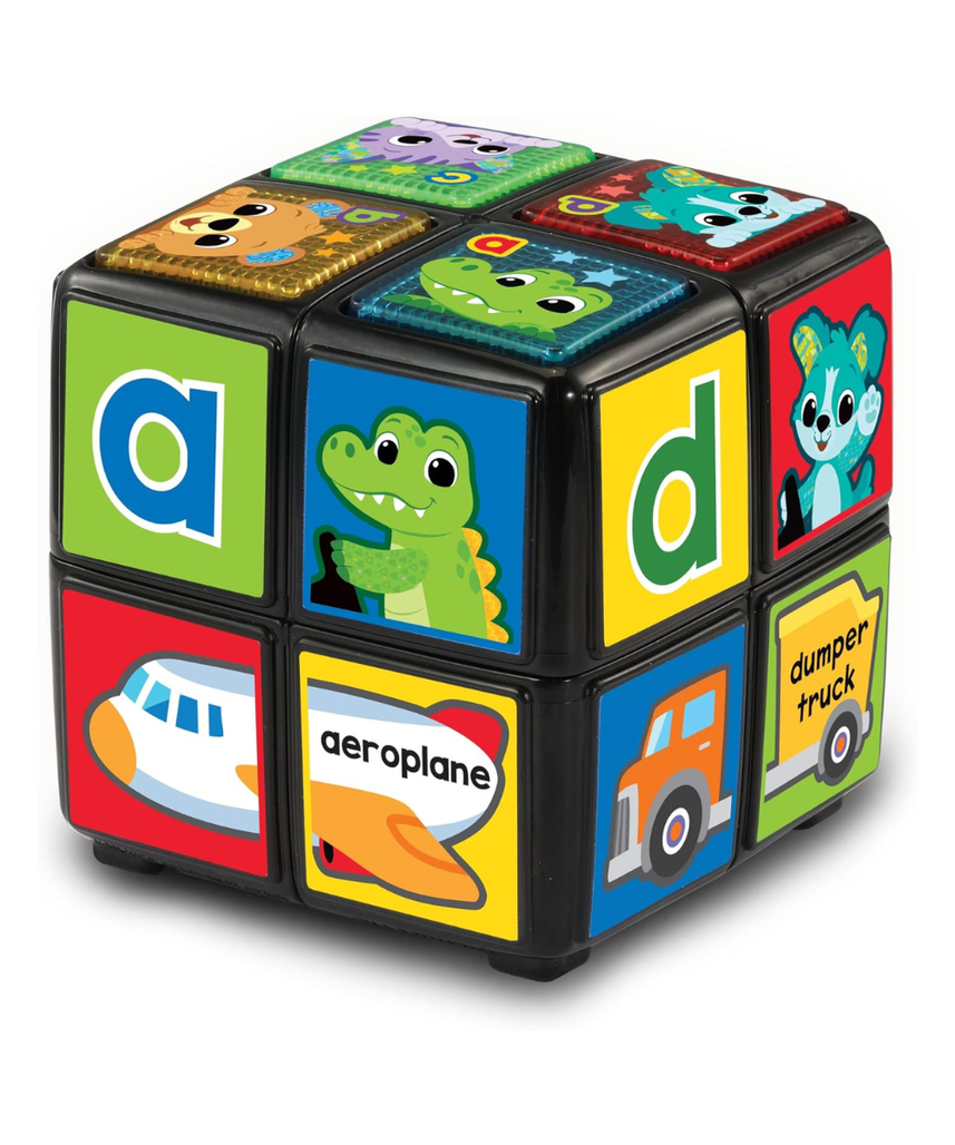 VTech Baby Twist & Teach Animal Cube Interactive Sensory Toy with Music Lights Colours Educational Learning Toy for Toddlers 18-36 Months Boys and Girls Includes Cube and Quick Start Guide Multicolor