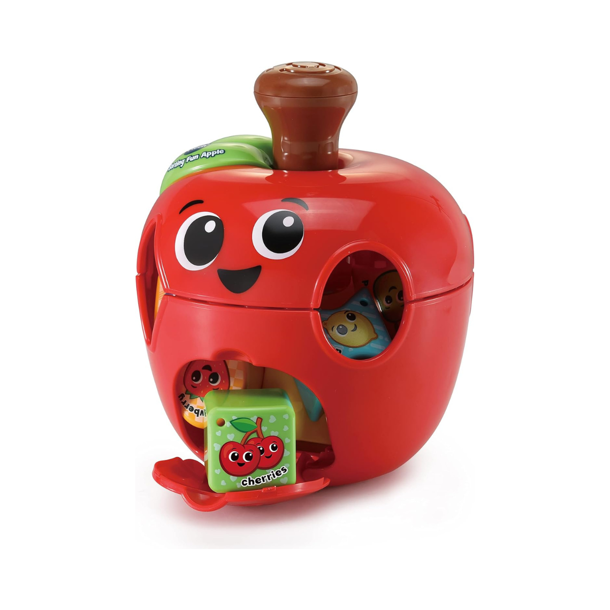VTech 564603 Sorting Fun Apple Interactive Shape Sorter Toy with Spinning Fruit Shapes Educational Learning Toy for Toddlers 12-36 Months Made from 90% Reclaimed Plastic Includes 10 Shape Pieces and Quick Start Guide Multicolor