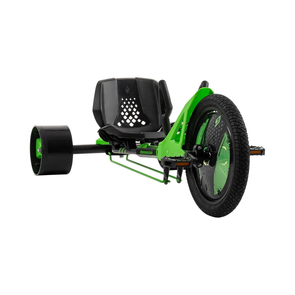 Huffy Green Machine 16 Inch Drift Trike, Pedal Powered Ride On with Dual Stick Steering and Adjustable Seat, Kids Outdoor Spin and Drift Trike, Ages 5Y+