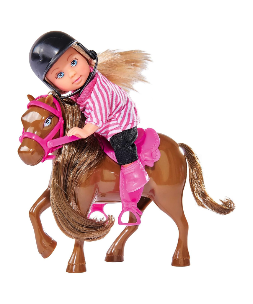 Evi LOVE Doll with Pony and Riding Outfit, 12 cm, Ages 3+