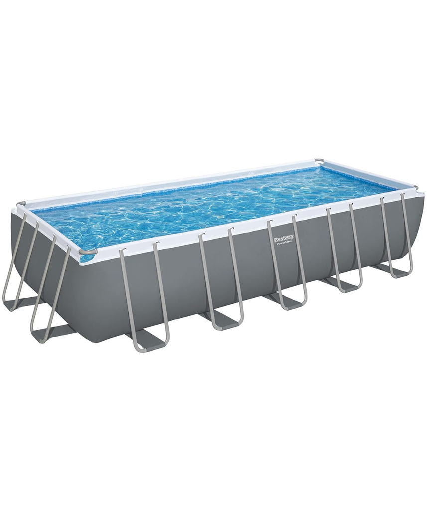 Bestway Power Steel™ Above Ground Pool Set 6.40m x 2.74m x 1.32m – Heavy-Duty Rectangular Family Swimming Pool with Steel Frame, Ages 18+
