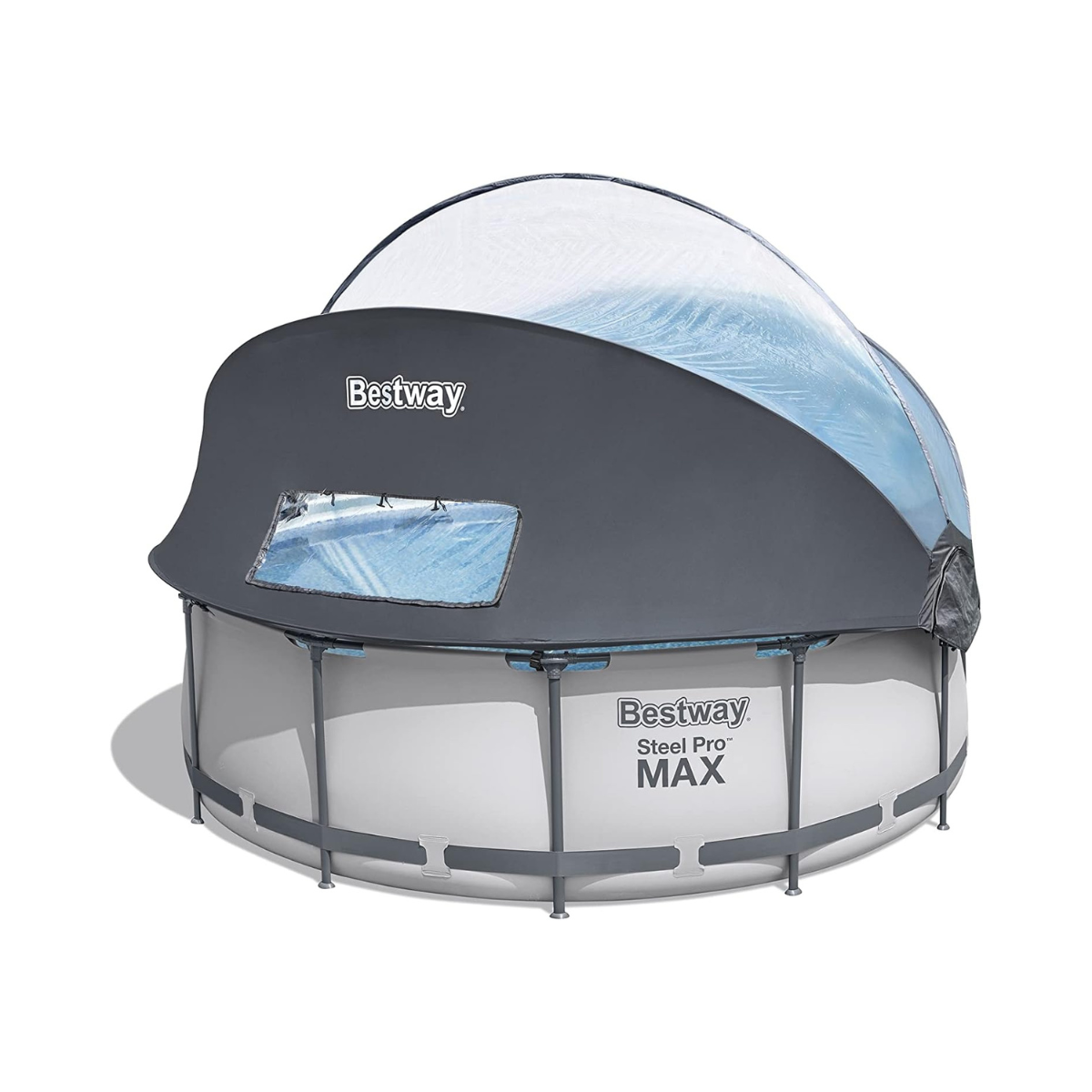 Bestway Steel Pro™ Round Above Ground Pool 366 x 100 cm with Canopy, Filter Pump & Ladder, DuraPlus™ Liner – Ages 18+
