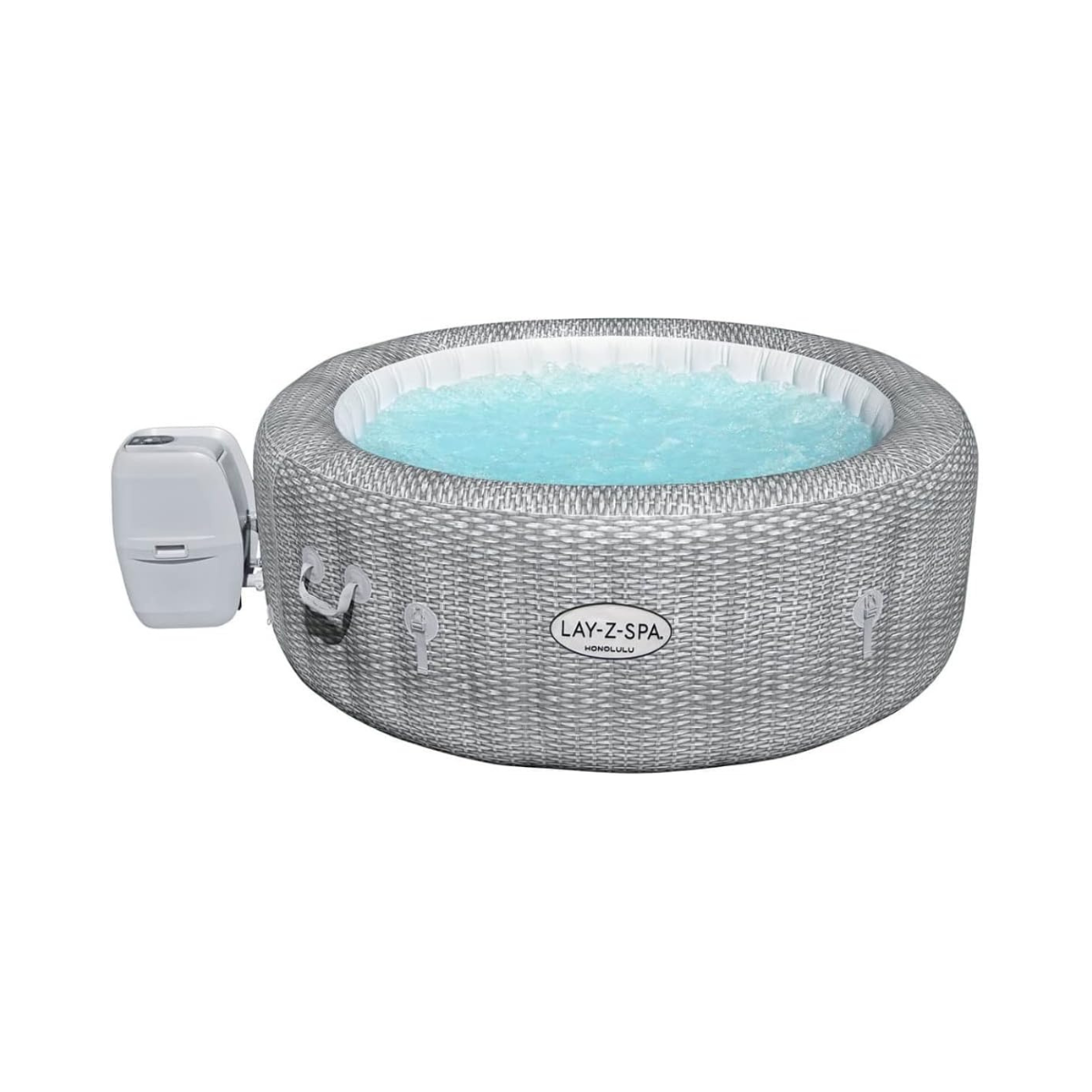 Bestway Honolulu AirJet™ Inflatable Spa 77" x 28" (1.96m x 71cm), 6-Person Hot Tub with 140 AirJets, Freeze Shield™ Heating & Rattan Design – Ages 18+