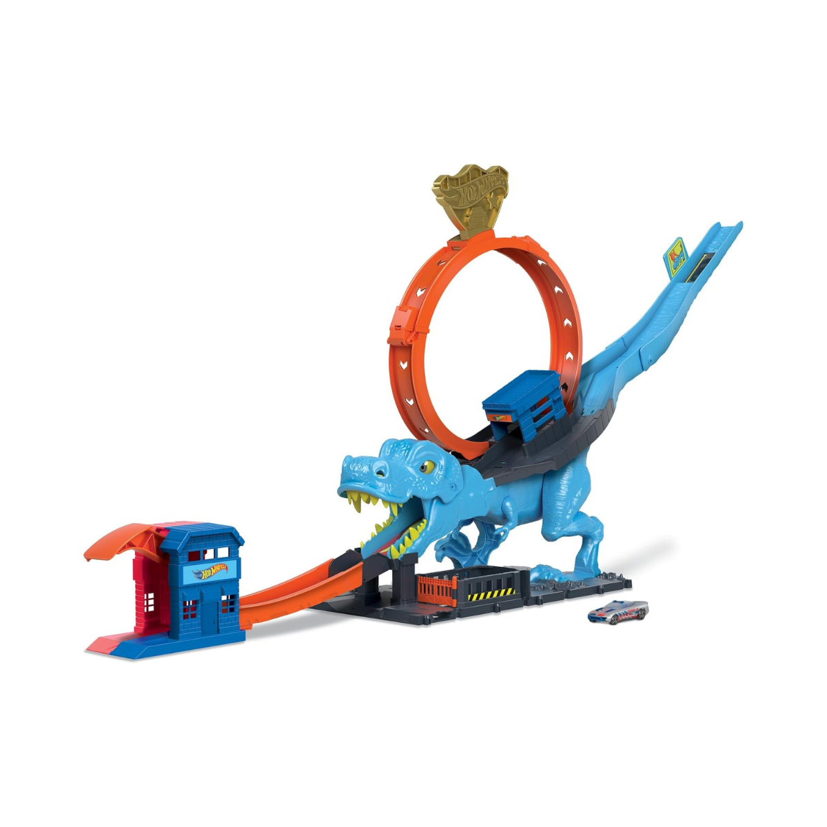 Hot Wheels City T-Rex Loop and Stunt Playset, Track Set with 1 Toy Car