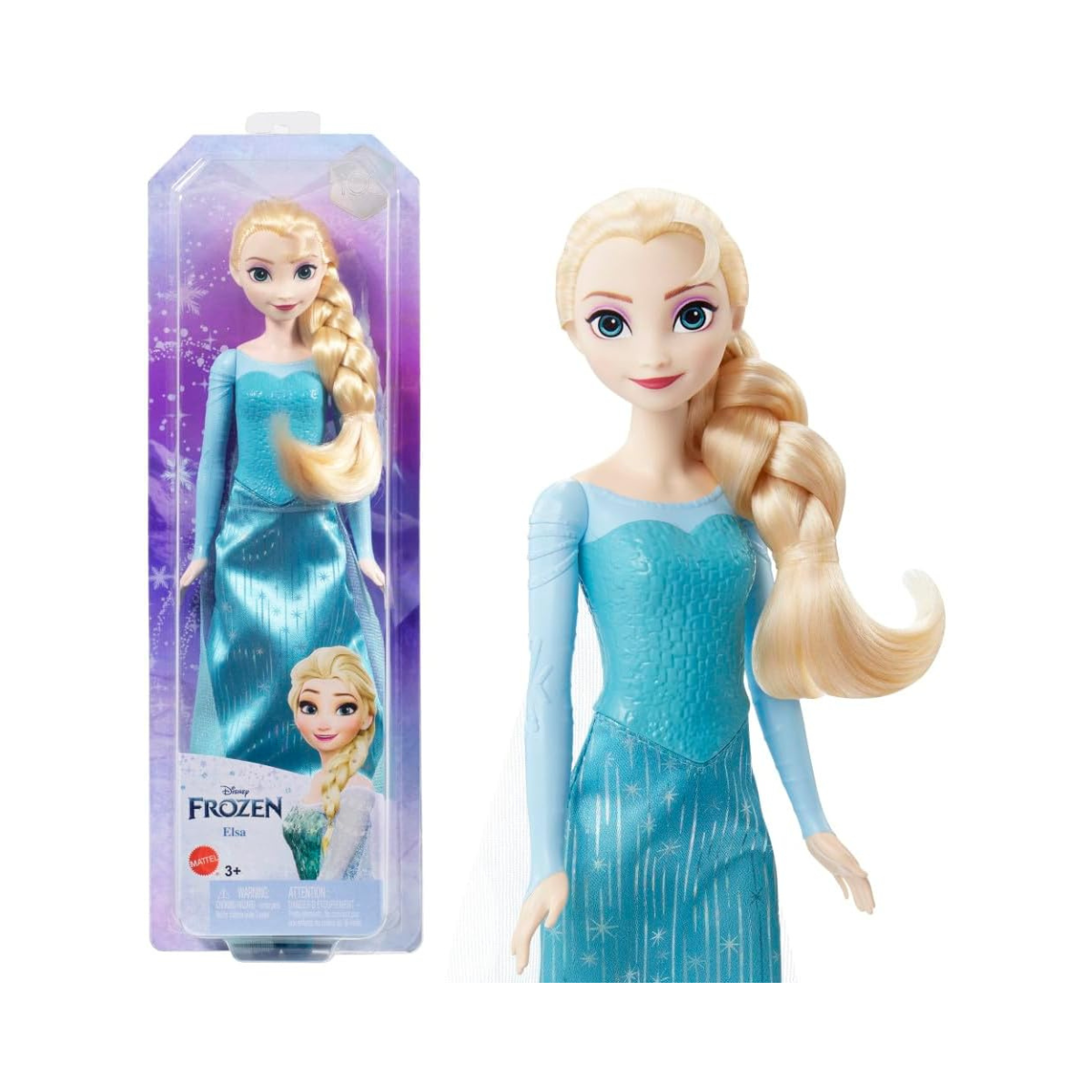 Disney Frozen Elsa Fashion Doll, Signature Blue Outfit with Cape and Accessories, Posable Princess Doll Toy, Gifts for Kids, 3+ Years