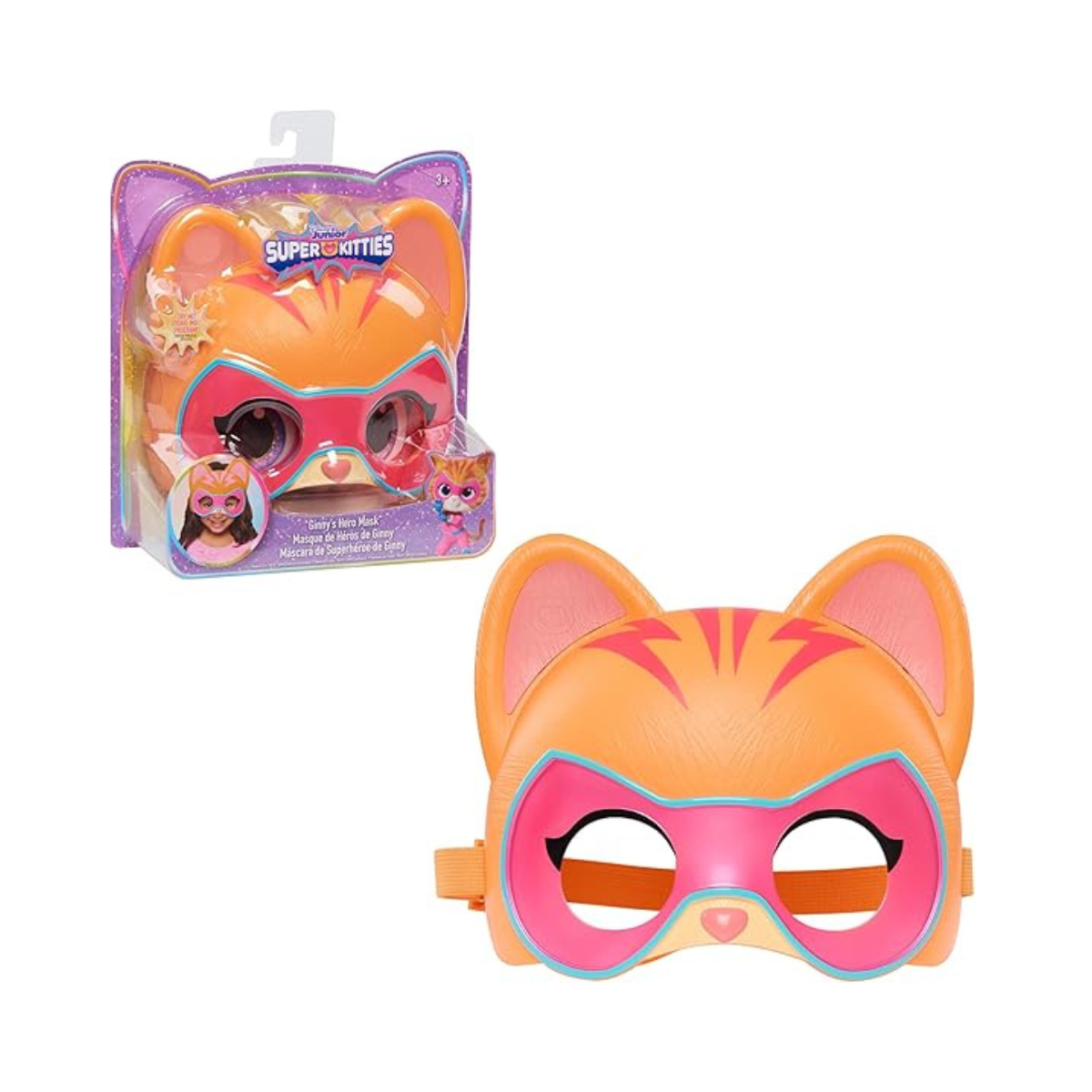 Just Play Disney Junior SuperKitties Ginny Hero Mask, Lights and Sounds Role Play Mask, Kids 3+