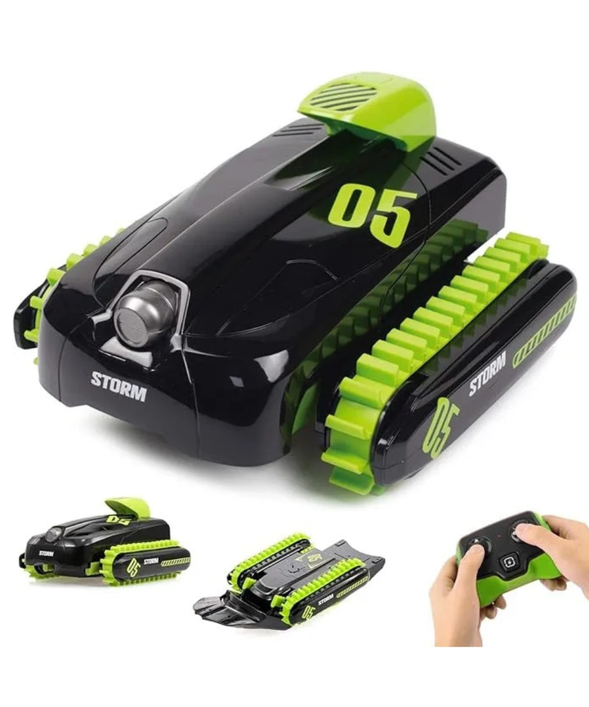 Crazy Aaron 2.4G 4 Channel Amphibious Stunt RC Car with Multi Direction Control, Remote Control Vehicle Toy, 6+