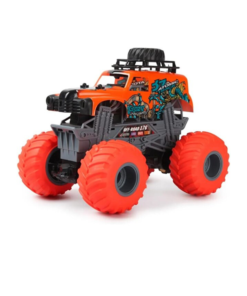 Crazon 1:18 Oversize Wheel Cross-Road RC Car, 2.4GHz Remote Control, 2WD, Rechargeable Battery, 3+