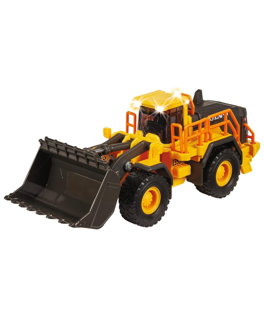 Majorette Grand Series Construction Volvo Wheel Loader L350H Die-Cast – Realistic Sound & Light Features, Movable Shovel, Sturdy Metal Design, One Size, Kids 3+