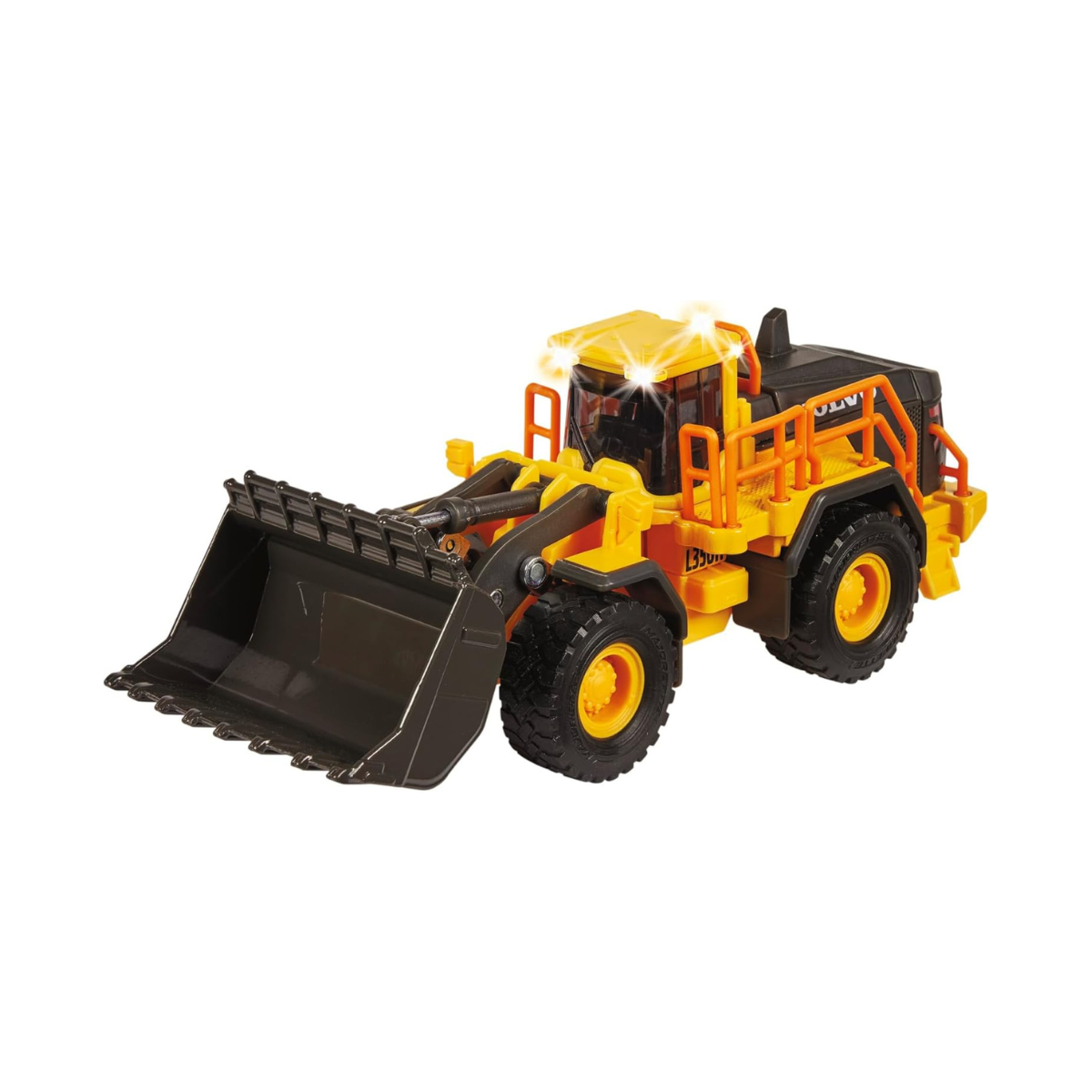 Majorette Grand Series Construction Volvo Wheel Loader L350H Die-Cast – Realistic Sound & Light Features, Movable Shovel, Sturdy Metal Design, One Size, Kids 3+