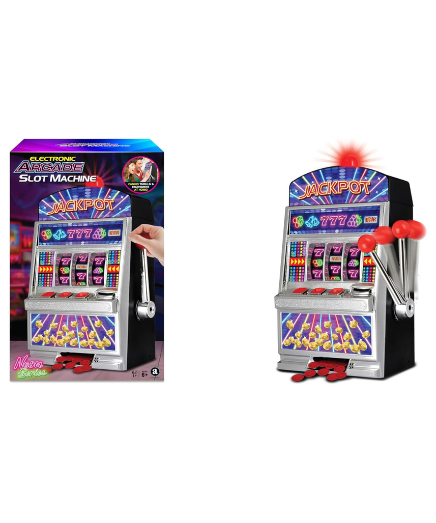 Slot Machine Toy, Kids Money Bank, Requires 2 AA Batteries, Ages 6+