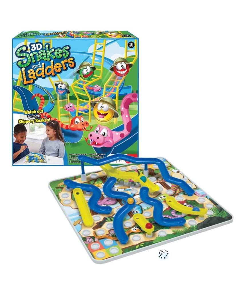 3D Snakes & Ladders Board Game for Kids, Family Fun, Ages 4+