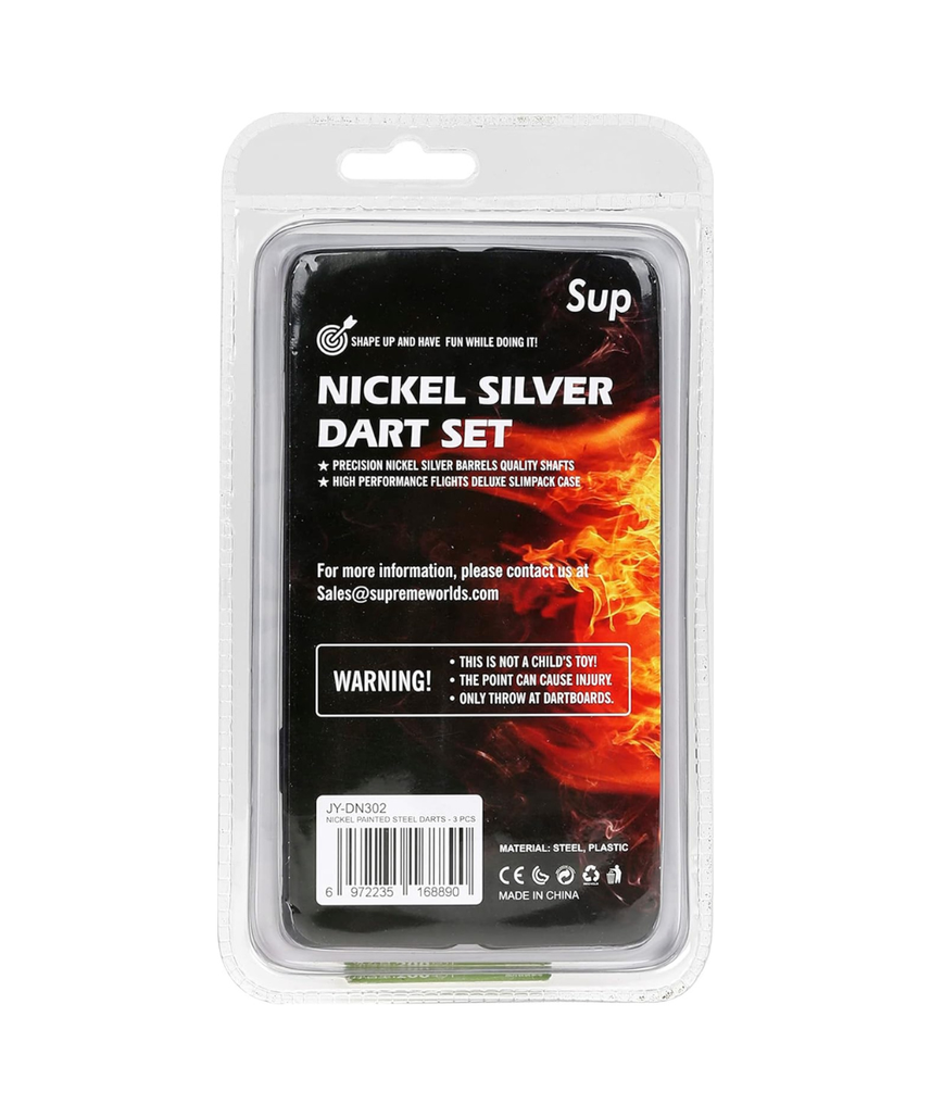 SUP Supreme Nickel Painted Steel Darts Set, 3 Piece Professional Darts with Case, Convertible Steel Tip and Soft Tip Darts, 18g to 20g Adjustable Weight, Beginner Dart Set, Ages 14+