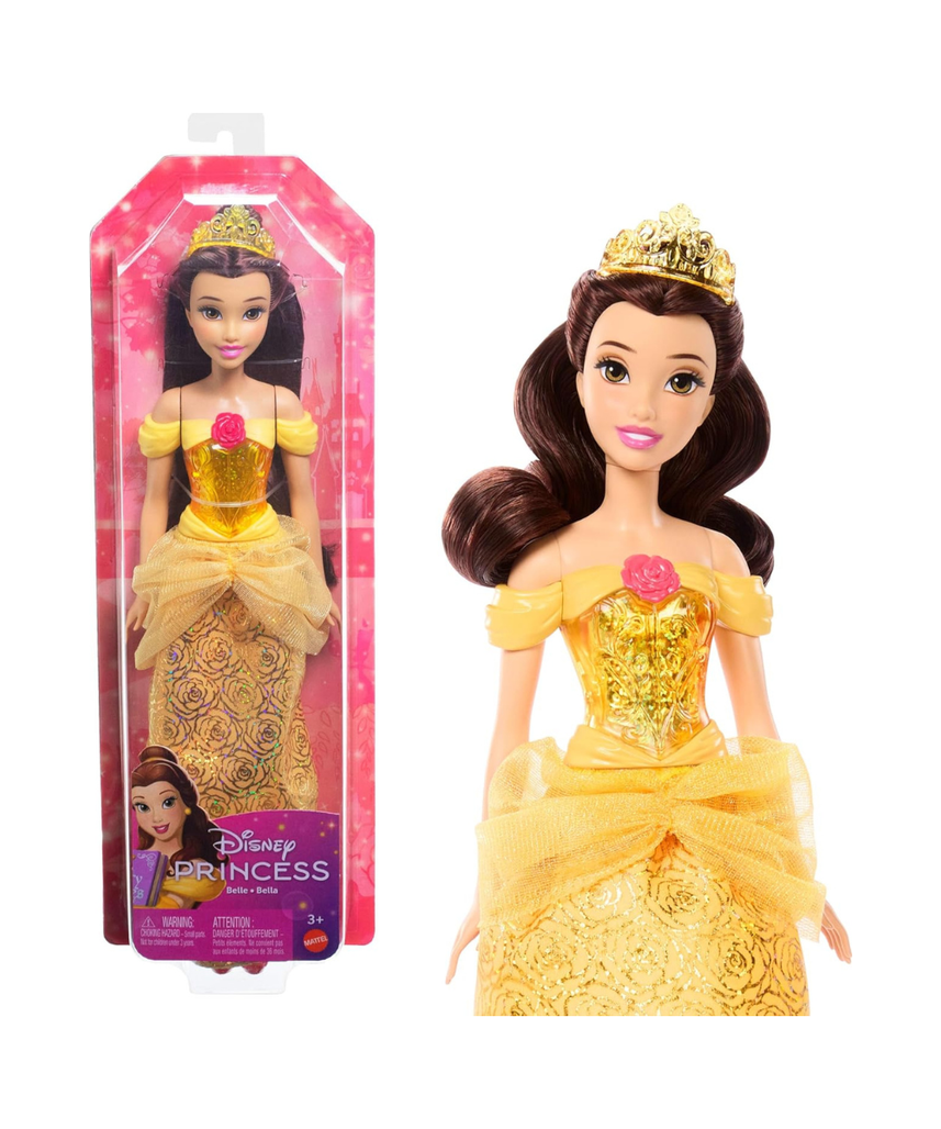 Disney Princess Belle Doll, Posable Fashion Doll with Brushable Hair and Accessories, Ages 3+
