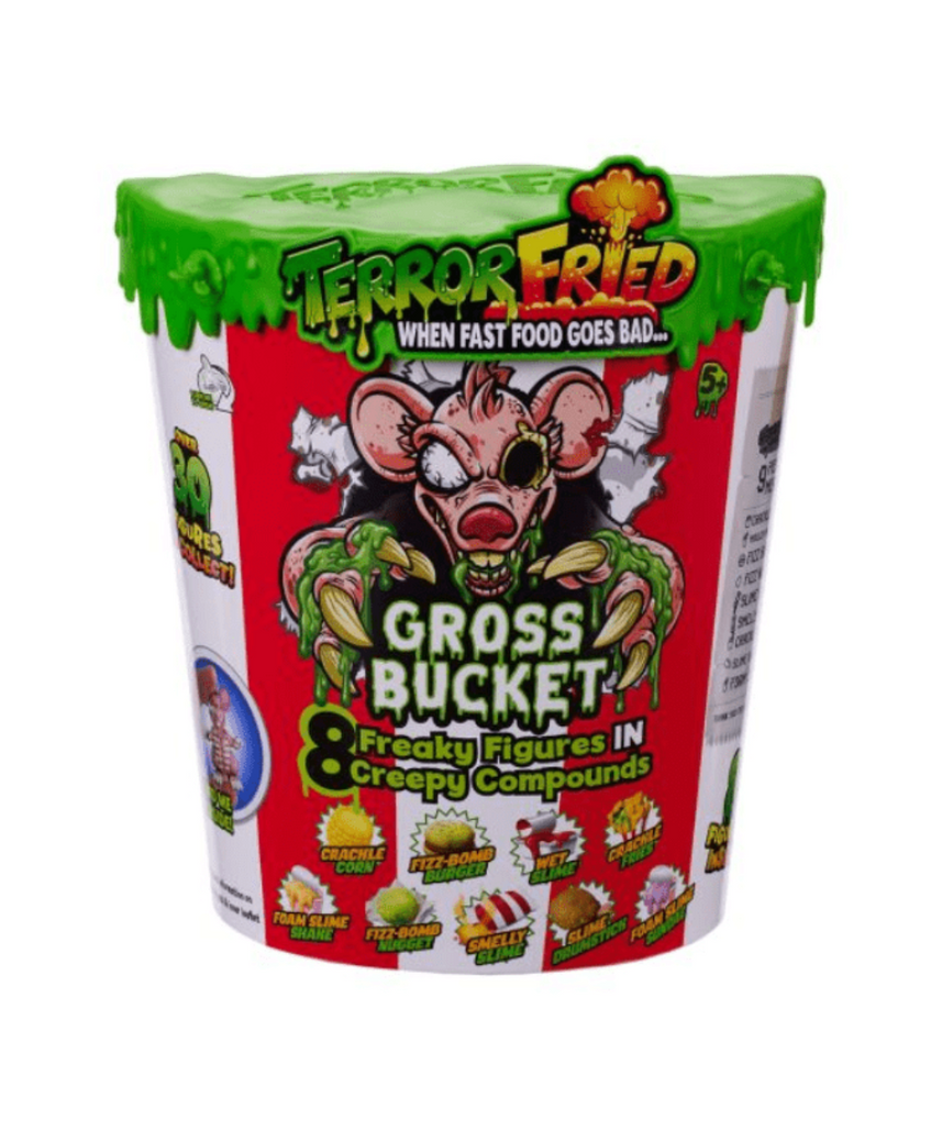 Terror Fried 08095 Gross Bucket, Slime and Collectable Figures for Boys Ages 4-10, Multi-Compound Play Set with Fizz, Squish, Crack and Ooze, Multicolor, Interactive Toys