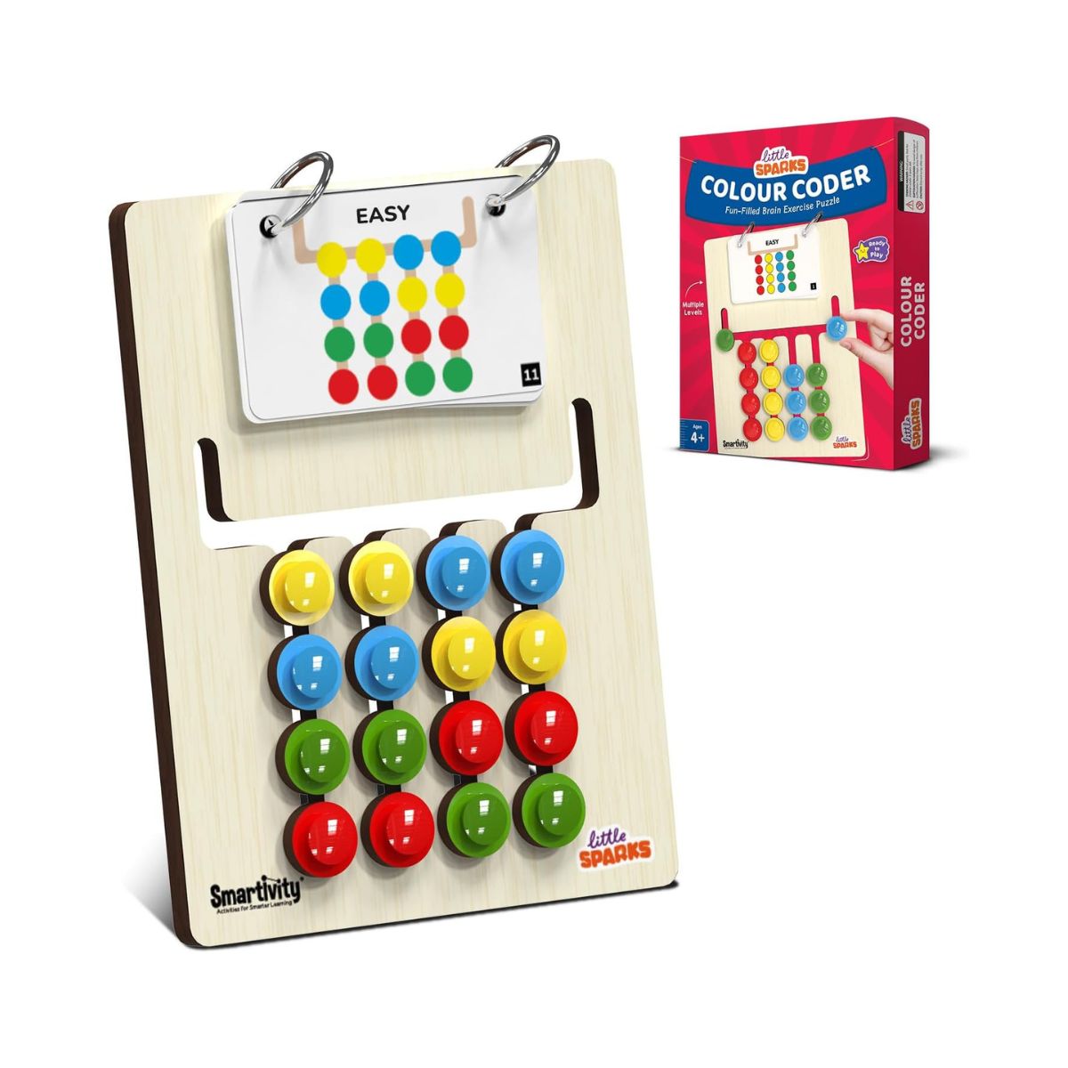 Smartivity Montessori Slide Puzzle STEM Learning Toy for Kids 4+ Years, Color and Pattern Matching Brain Game, Travel Friendly Educational Gift for Boys and Girls, Multicolor