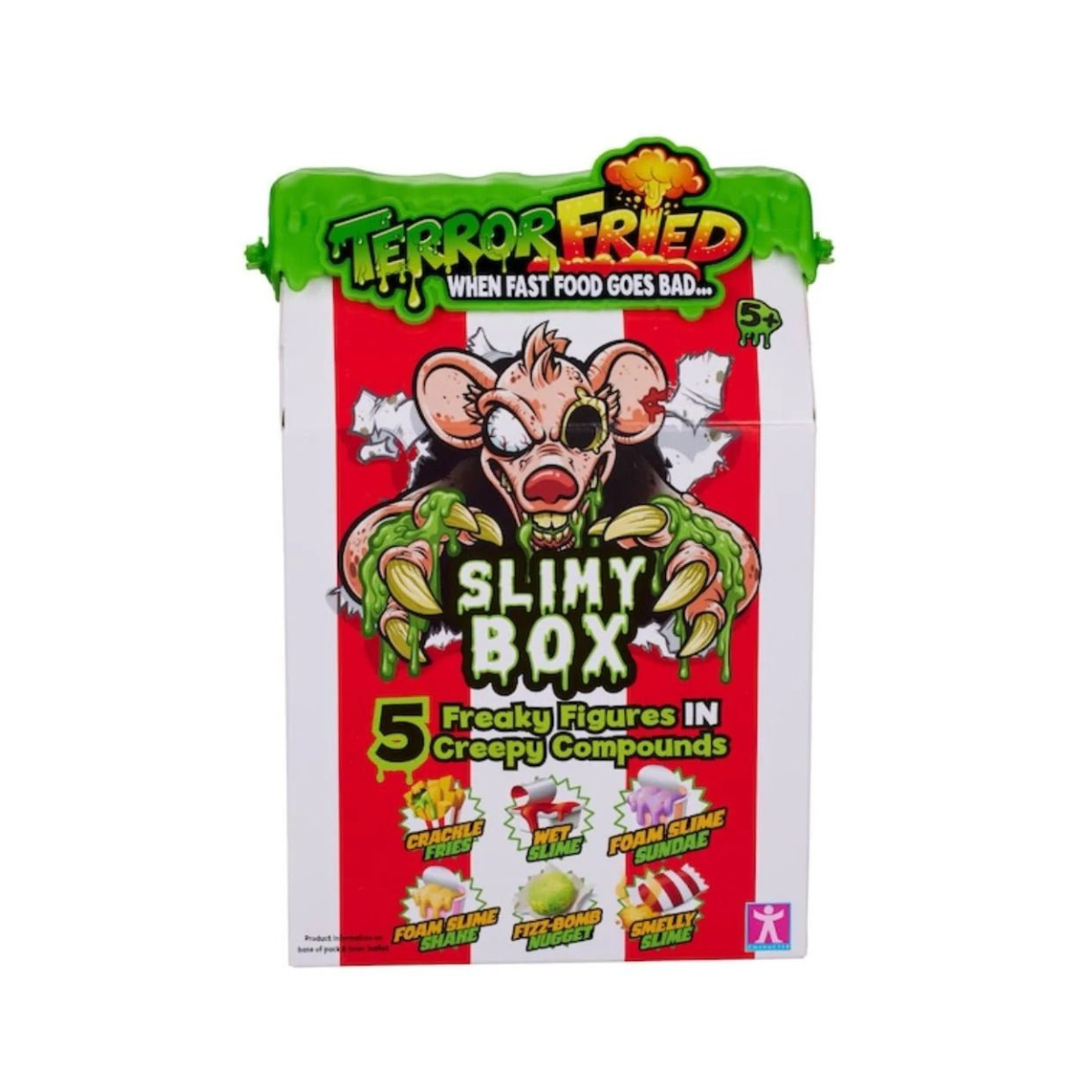 صندوق سلايم تيرور فرايد 08094، شخصيات قابلة للتجميع وسلايس للأطفال من سن 4 سنوات فما فوق، مجموعة ألعاب تفاعلية للوجبات السريعة مكونة من 6 قطع مع فقاعات وسحق وكسر وطين، ألعاب حسية وقابلة للتجميع