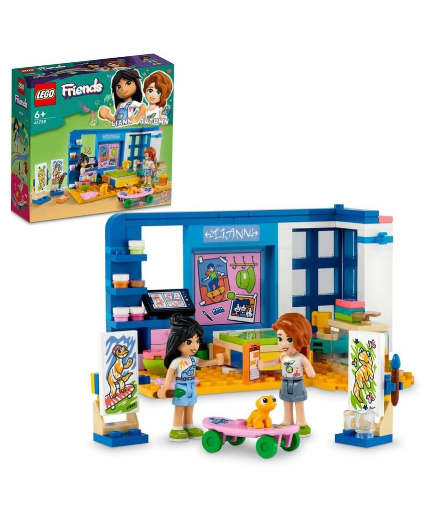 مجموعة ألعاب غرفة نوم ليان 41739 من ليجو فريندز، ذات طابع فني، مع دمى صغيرة، ووزغة أليفة، وإكسسوارات للأطفال من سن 6 سنوات فما فوق