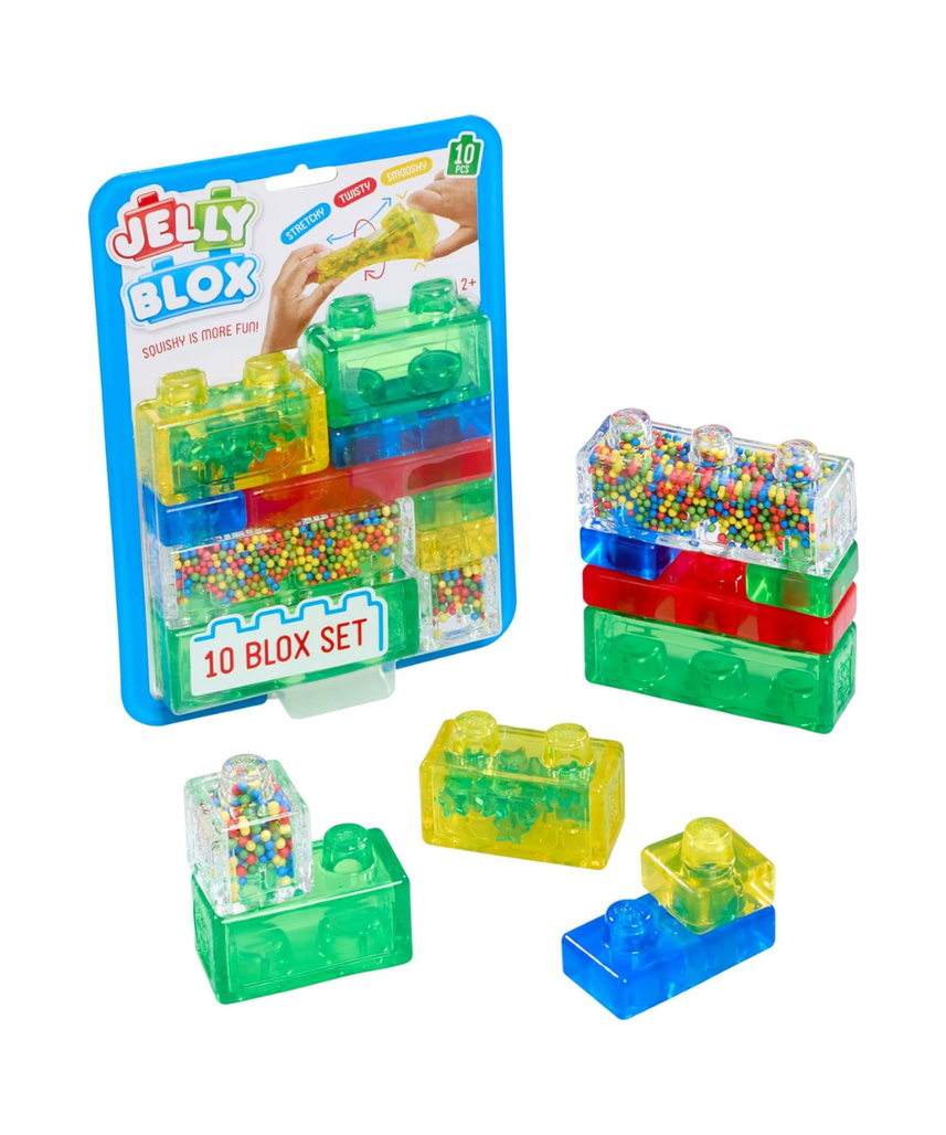 Goliath Jelly Blox 10-Piece Sensory Building Blocks, Soft Squishy Toddler Toys, Fine Motor Skills Development, Creative Hands-On Play for Ages 2+, Colorful Textured Blocks, Safe Non-Toxic Plastic, Educational Construction Set