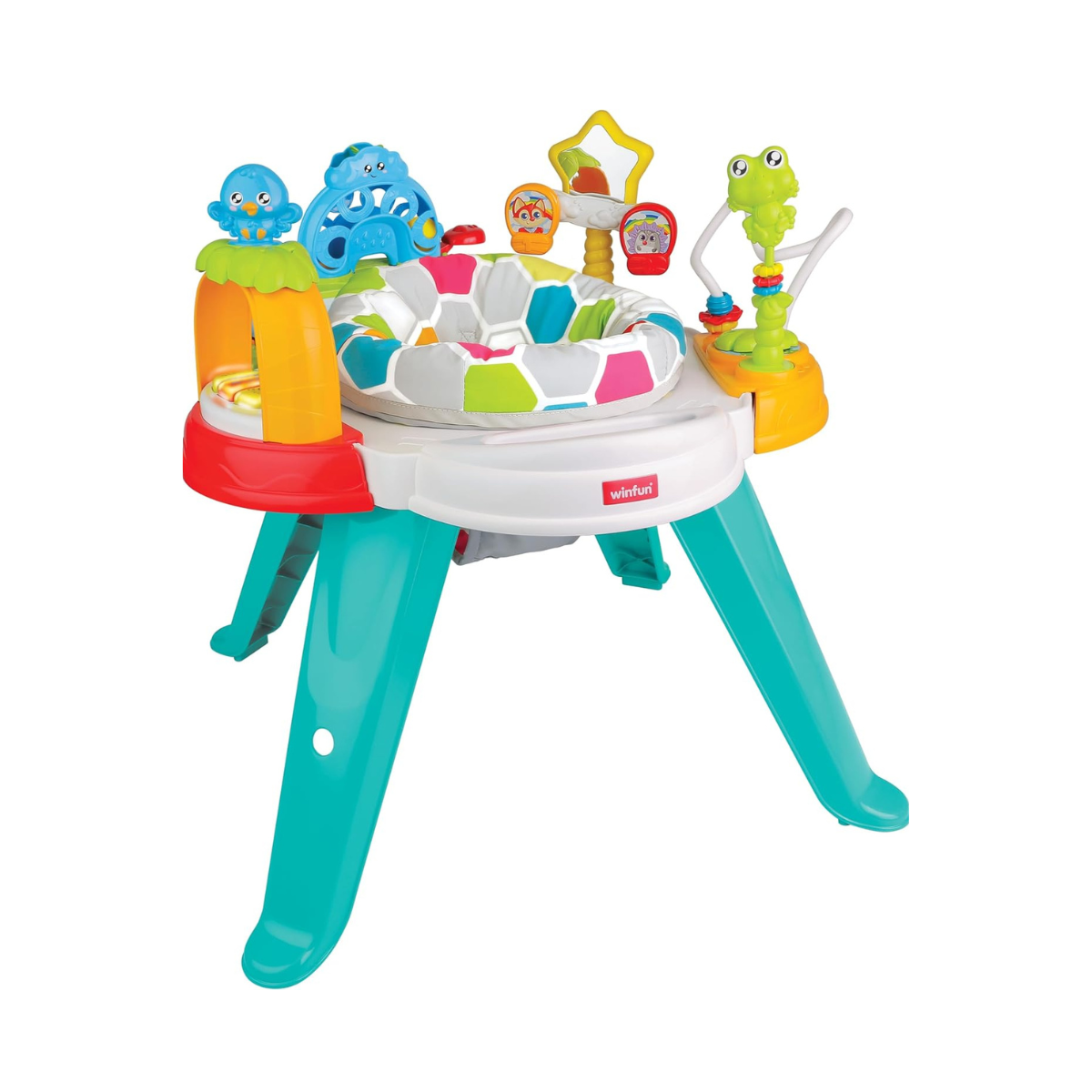 Winfun Baby Move Activity Center Interactive Toy, 2-in-1 Stationary and Activity Table with Lights, Sounds, and Detachable Play Pieces, for Babies 6 Months and Up