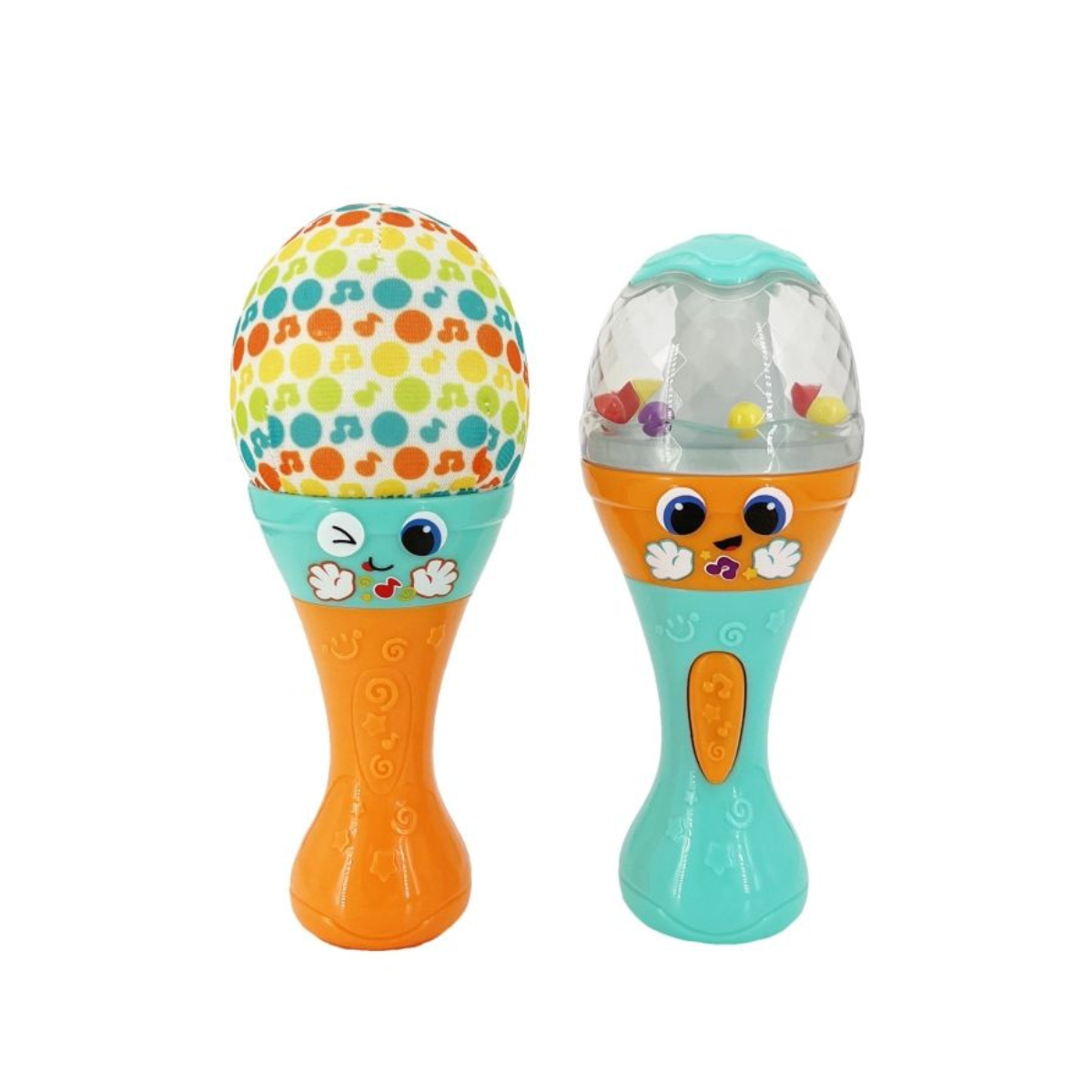 Winfun Baby Shaker Maracas, Interactive Music Toy with Light-Up Effects, Easy-Grasp, for Babies 3 Months and Up