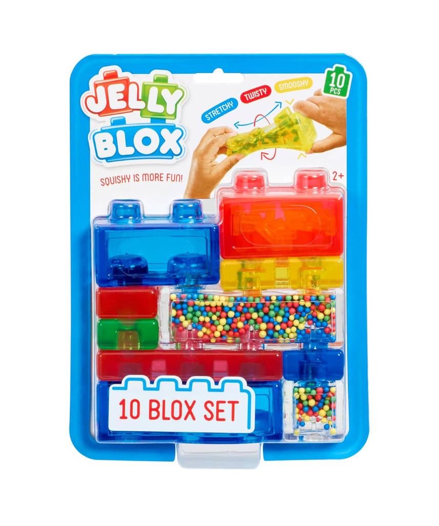 Goliath Jelly Blox 10-Piece Sensory Building Blocks, Soft Squishy Toddler Toys, Fine Motor Skills Development, Creative Hands-On Play for Ages 2+, Colorful Textured Blocks, Safe Non-Toxic Plastic, Educational Construction Set