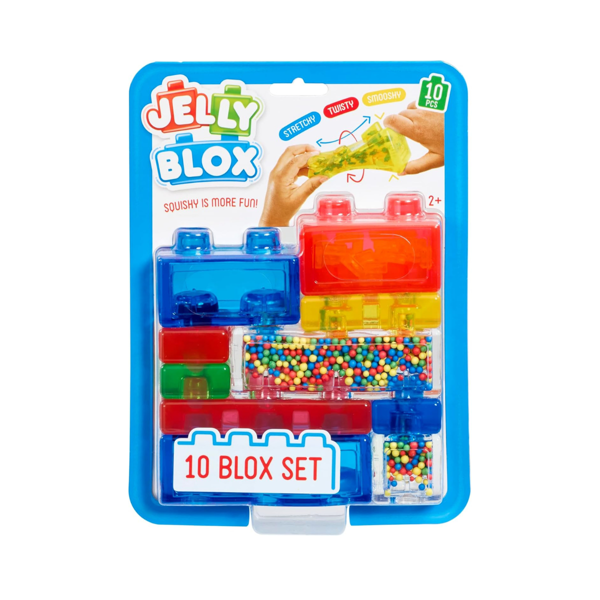 Goliath Jelly Blox 10-Piece Sensory Building Blocks, Soft Squishy Toddler Toys, Fine Motor Skills Development, Creative Hands-On Play for Ages 2+, Colorful Textured Blocks, Safe Non-Toxic Plastic, Educational Construction Set