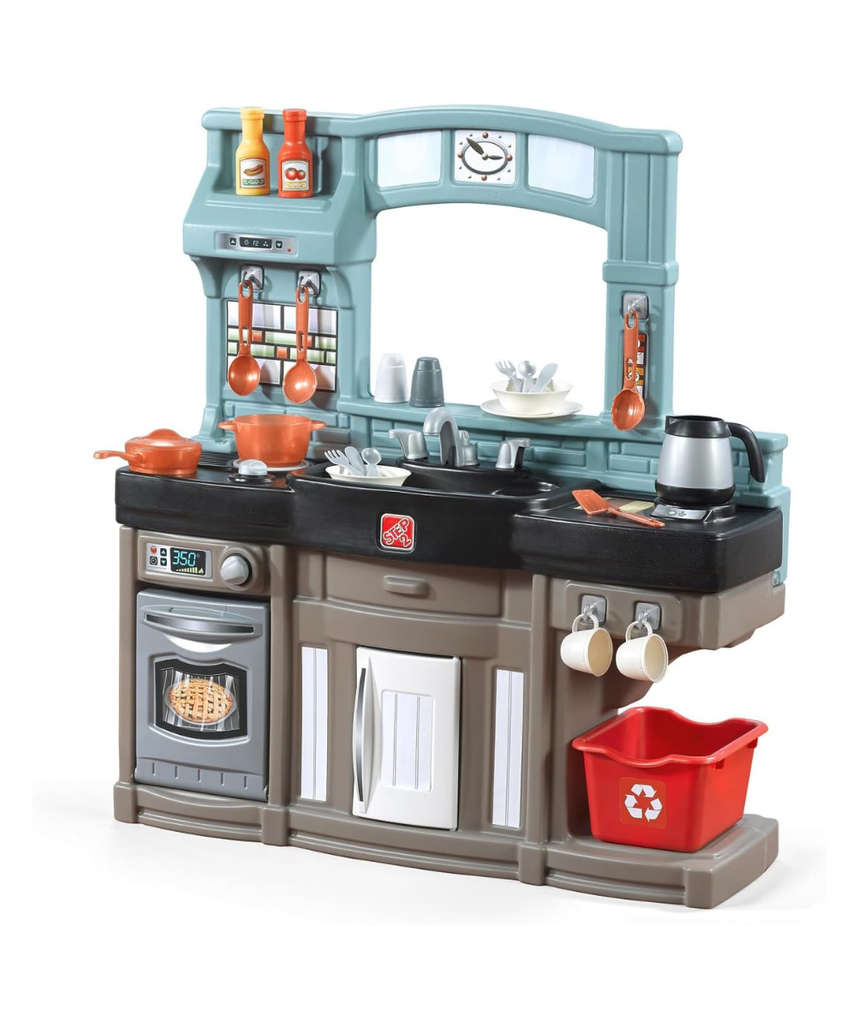 Step2 Best Chefs Kitchen Refresh, Interactive Roleplay Kitchen Set with Lights Sounds Accessories, Pretend Cooking Toy for Kids Boys and Girls Age 2 to 6, Multicolor