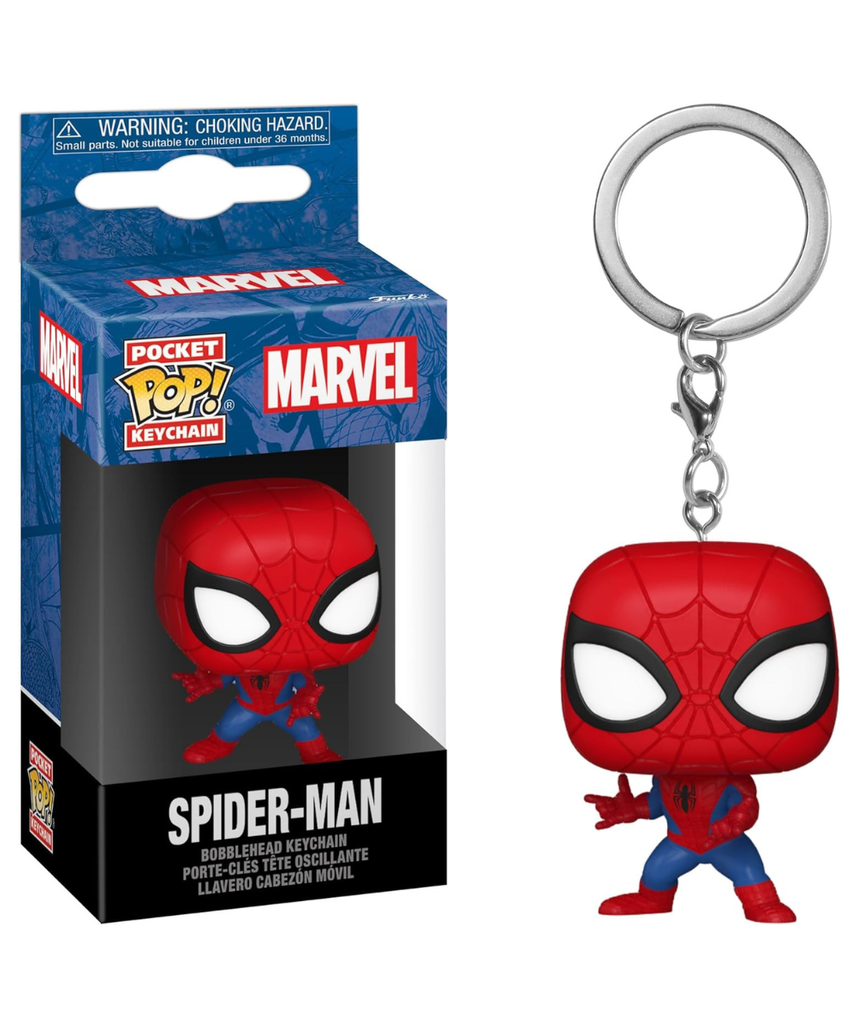 Funko Pop Pocket Keychain Spider-Man Marvel Comics Mini Vinyl Figure Collectible Keyring Backpack Decor Gift Idea Ages 3+