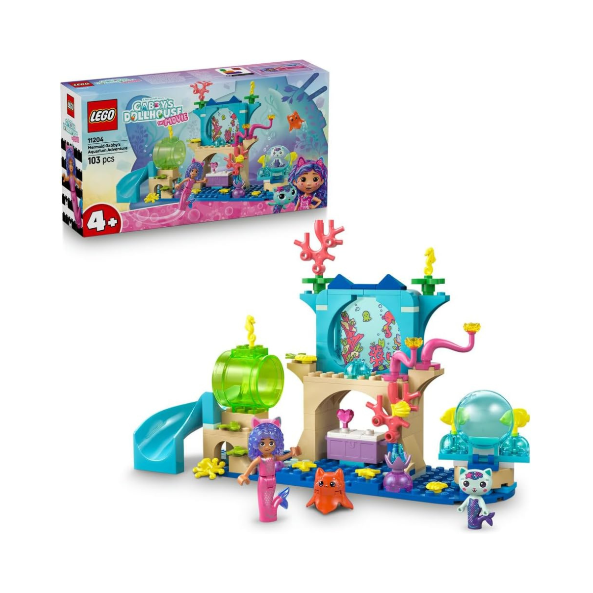 LEGO Gabby's Dollhouse Mermaid Gabby's Aquarium Adventure Toy with Gabby Mini Doll MerCat Figure and Accessories Gift for 4+ Year Old Girls and Movie Fans 11204