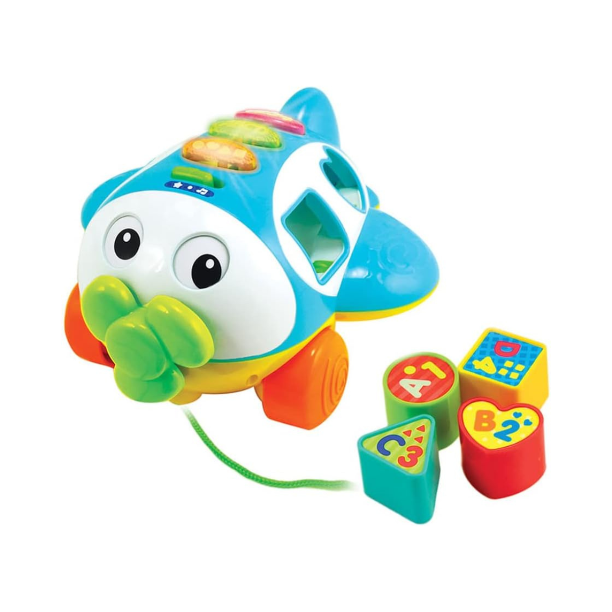 Winfun Sort N Learn Pull Along Plane for Toddlers Age 12 Months and Up with Shape Sorter, Talking Features, Music, and Flashing Lights