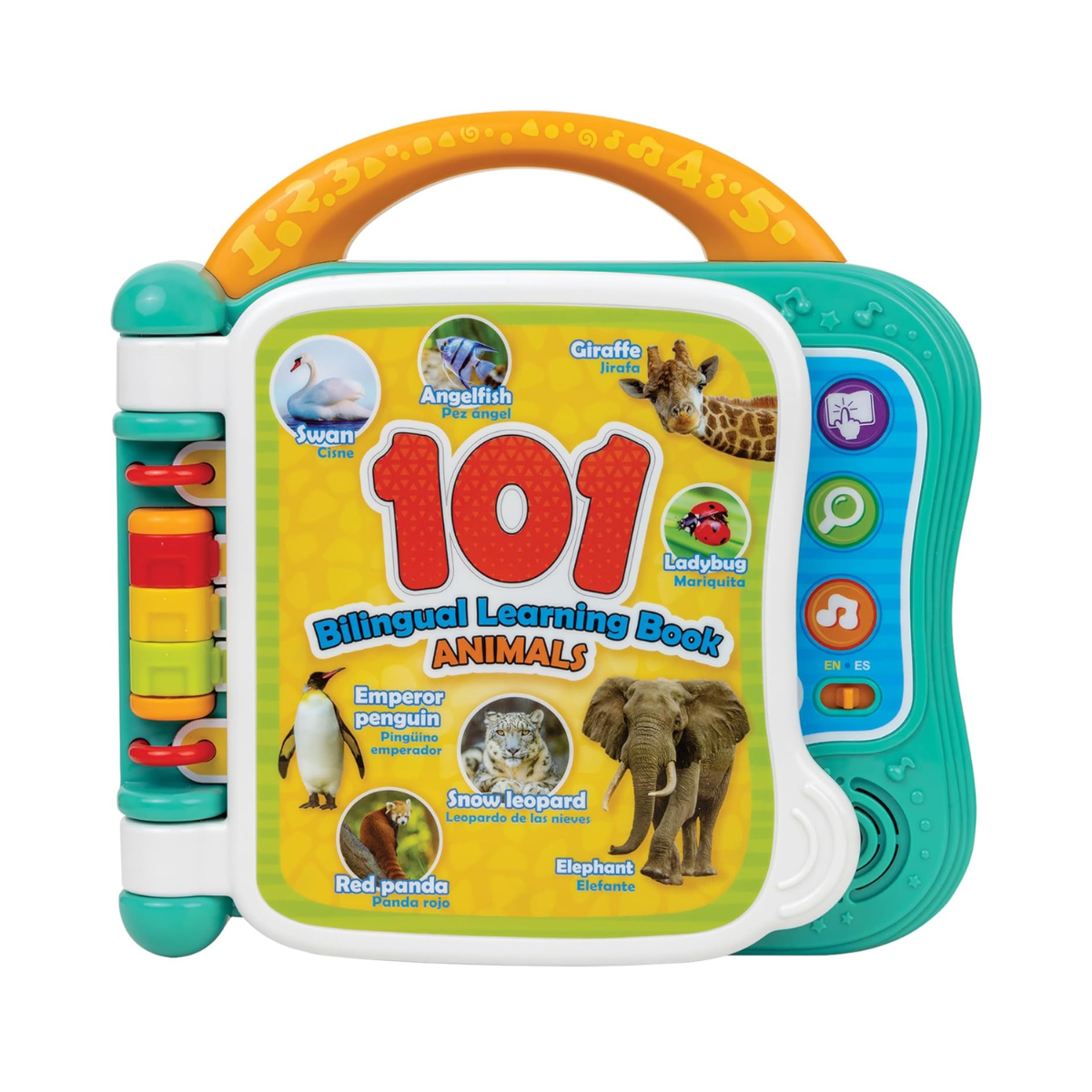 Winfun 101 Animals Bilingual Learning Book for Toddlers Age 18 to 36 Months with Interactive Animal Sounds Names and Short Stories in English and Polish