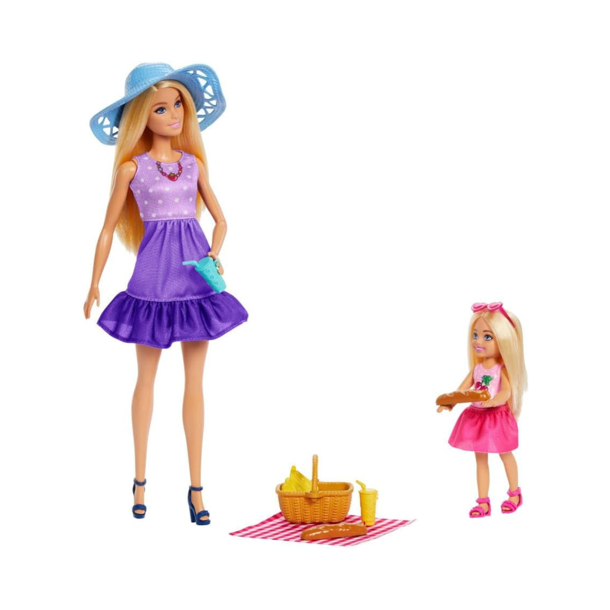 Barbie Family & Friends Dolls Picnic Playset, 2 Dolls with 9 Accessories, Imaginative Role-Play for Kids 3+