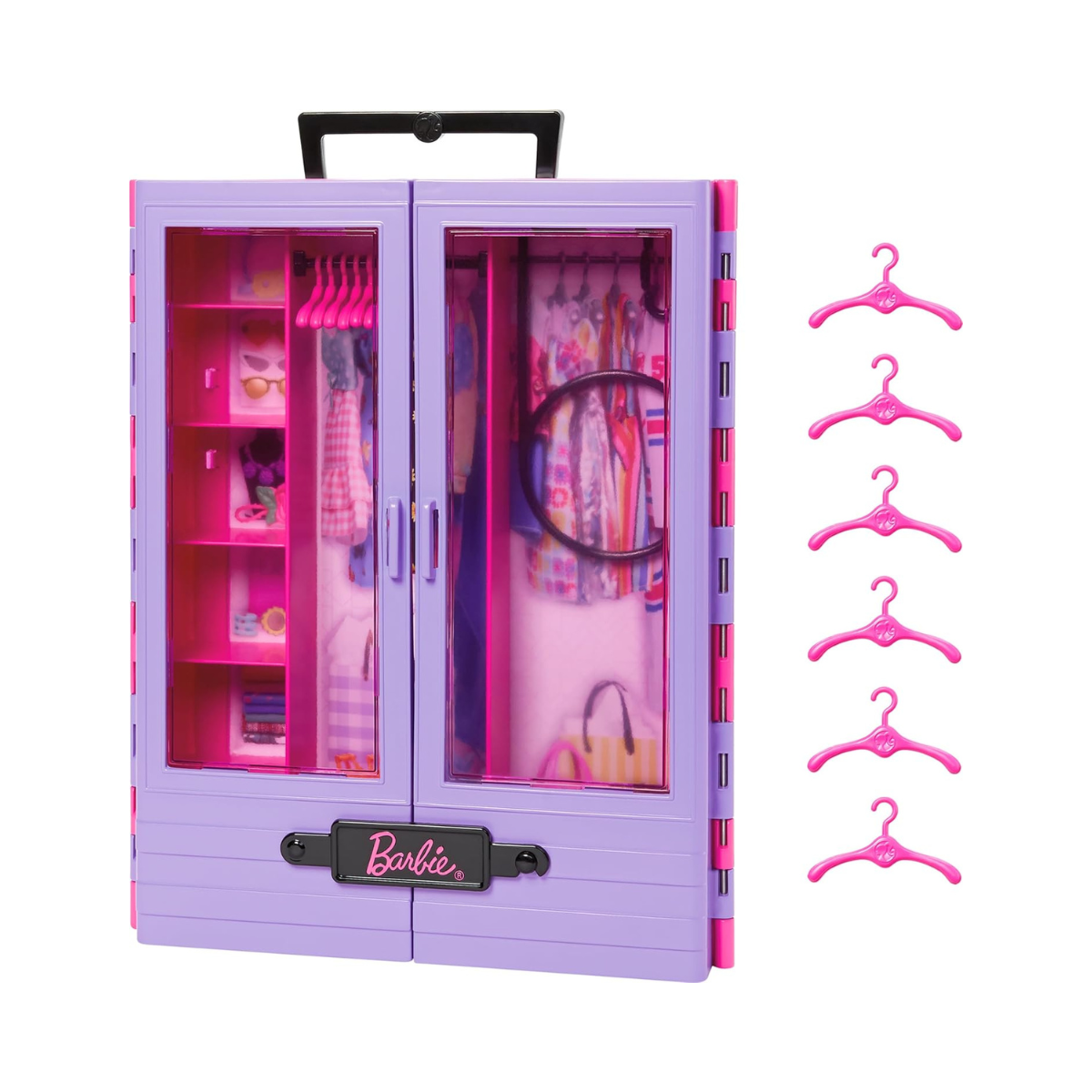 Barbie Fashionistas Ultimate Closet Accessory, 6 Hangers, Portable Doll Storage for Kids 3+