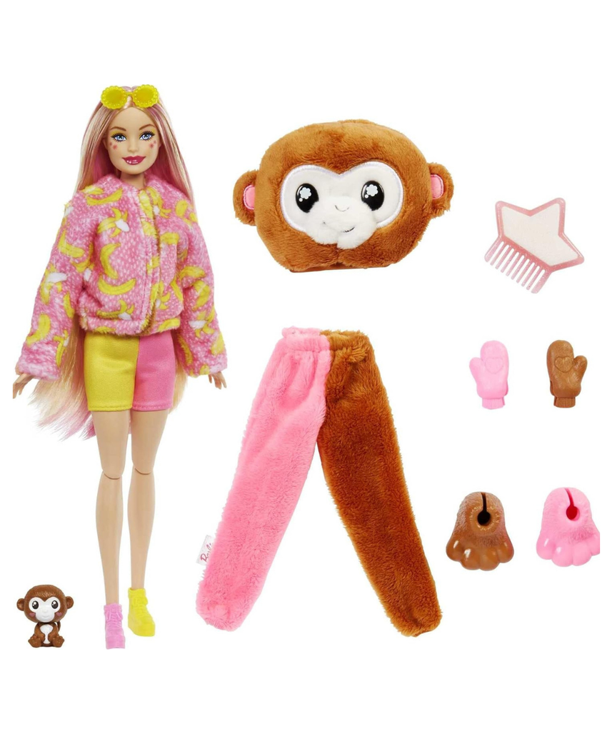 Barbie Cutie Reveal Chelsea Doll & Accessories, Jungle Series Monkey-Themed Small Doll Set, 10 Surprises