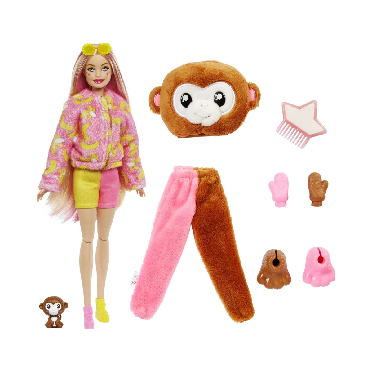 Barbie Cutie Reveal Chelsea Doll & Accessories, Jungle Series Monkey-Themed Small Doll Set, 10 Surprises