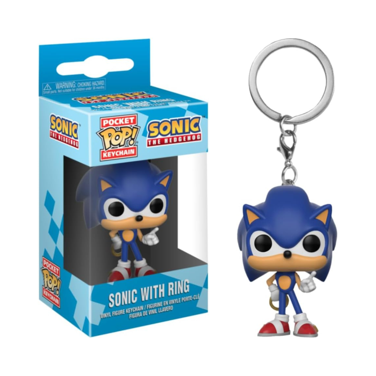 Funko Pocket Pop Sonic The Hedgehog With Ring Keychain Mini Collectible Figure Portable Vinyl Keyring Gamer Merch Gift For Kids Ages 3+