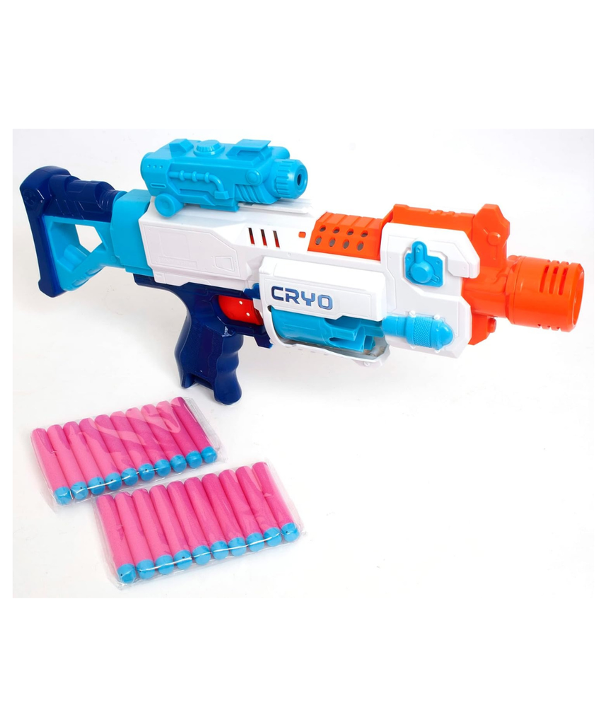 Cryo Agent Conqueror of Worlds Dart Gun, Removable Scope, 10 Dart Rotating Drum, Anti Jam Hatch, Shoulder Rest, Foam Blaster for Kids 8+