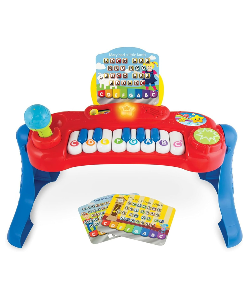 Winfun Baby Music Center, Light Up Musical Activity Desk with Piano Keys Instruments and Learning Songs, Interactive Music Station with Lighted Keys and Sounds, Infant 9 Months+