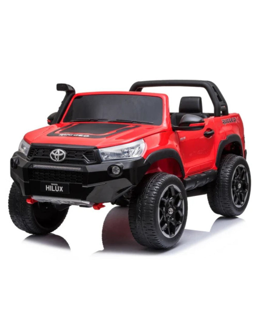 Lovely Baby LB 850DX Toyota Hilux Ride-On Car for Kids, 1-7 Years, Electric 4x4 Off-Road Vehicle, Remote Control, LED Lights, MP4 Music, Openable Doors – Red or Blue