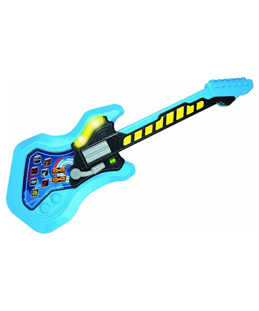 Winfun Cool Kids Rock Guitar Interactive Toy, Light Up Guitar with Fret Buttons and Sound Effects, Strum and Whammy Bar for Musical Play, 3 Years+