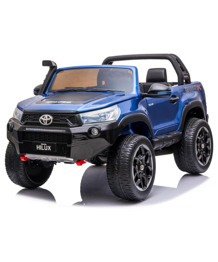 Lovely Baby LB 850DX Toyota Hilux Ride-On Car for Kids, 1-7 Years, Electric 4x4 Off-Road Vehicle, Remote Control, LED Lights, MP4 Music, Openable Doors – Red or Blue