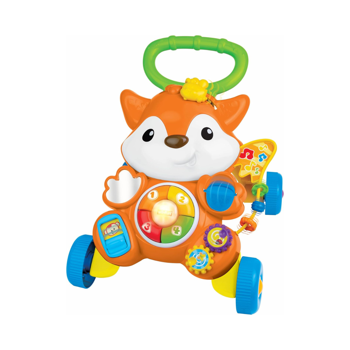 Winfun Grow-With-Me Fox Walker, 3-in-1 Ride-On + Baby Walker + Push Fox Toy , Light + Sound Developmental Activity Walker for Toddlers 12M+