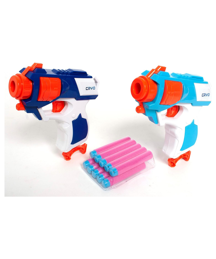 Cryo Agent Last Duel Dart Gun, 2 Blasters in Different Colors, Single Shot Foam Blasters, Easy Operation, Toy Gun Set for Kids 8+