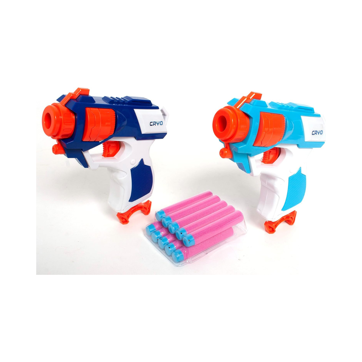 Cryo Agent Last Duel Dart Gun, 2 Blasters in Different Colors, Single Shot Foam Blasters, Easy Operation, Toy Gun Set for Kids 8+