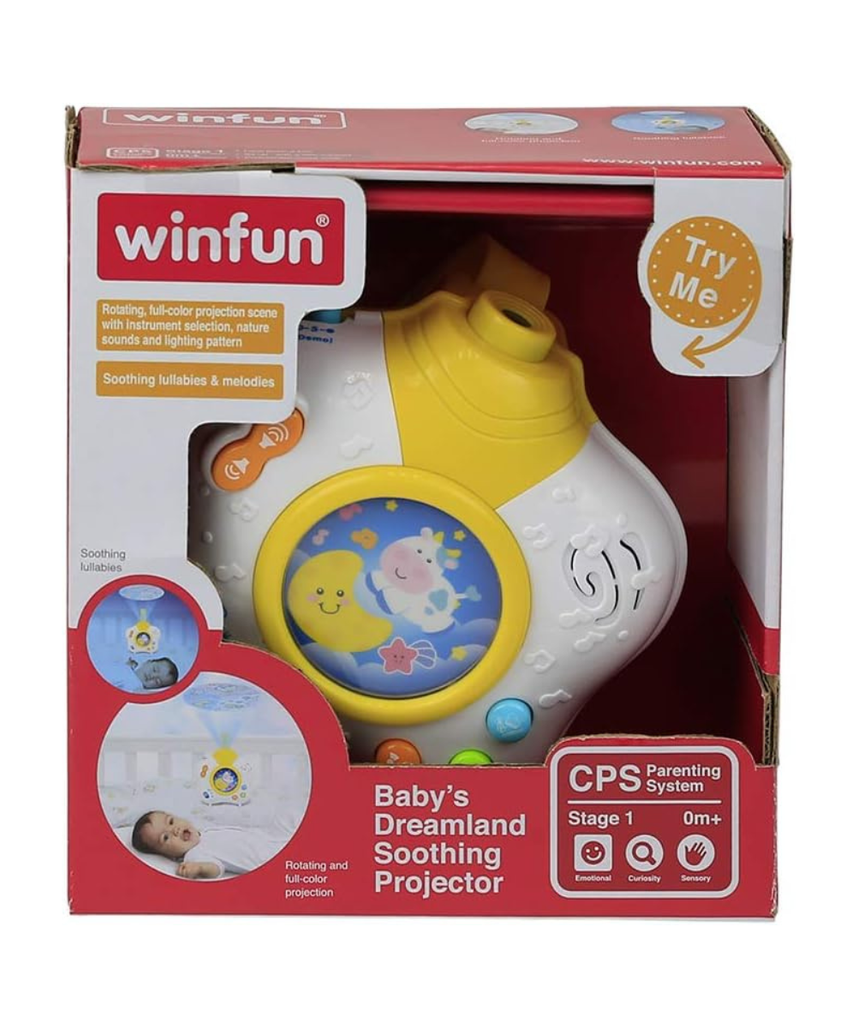 Winfun Baby’s Dreamland Soothing Projector Night Light for Infants Multicolor Rotating Light Lullabies Soothing Sounds Calming Sleep Crib Toy 0 Months+