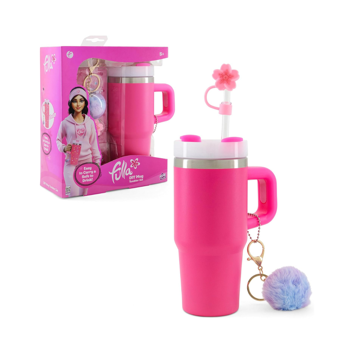 Fulla DIY Mug Tumbler Set, Creative Art Mug Toy Set for Girls, Age 5+