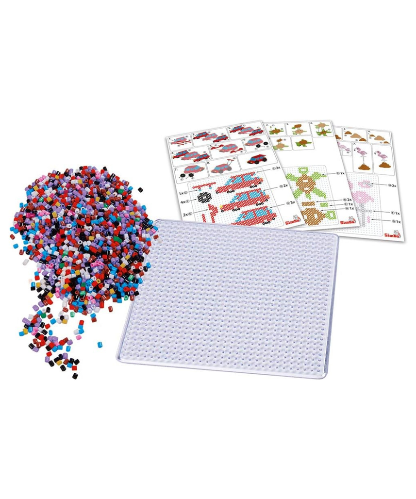 Simba Art & Fun Ironing Beads 3D, 2,400-Piece Bead Set with Pegboard & Templates, Multicolor, Kids 3+
