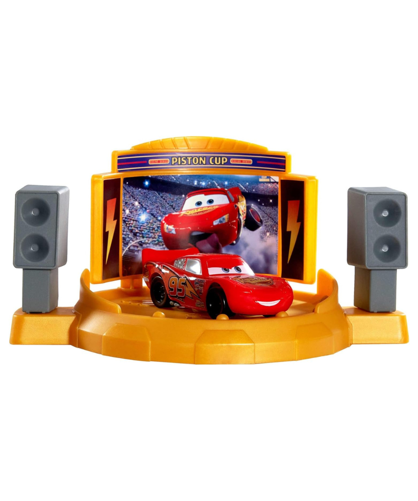 Mattel Disney Pixar Cars Piston Cup Jump & Stunt Runway Playset with Lightning McQueen, 2 Ways to Play, Ages 4+