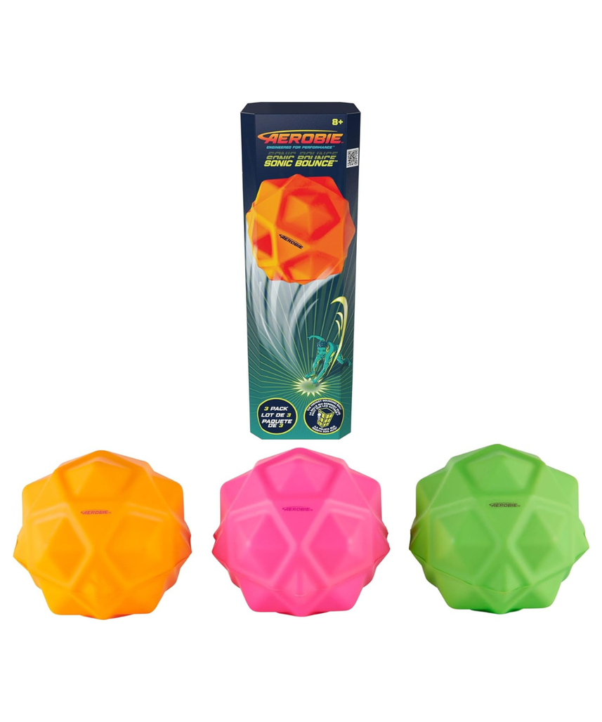 مجموعة Aerobie Sonic Bounce Pro من 3 قطع، لعبة أقراص طائرة خارجية، لعبة رياضية للأطفال والكبار، مصنوعة من البلاستيك المتين، مناسبة للأطفال من سن 8 سنوات فما فوق، مناسبة للعب النشط والمرح في الفناء الخلفي